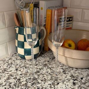 Century by Rosenthal Fluted Crystal Champagne Glasses Wedding Anniversary Set